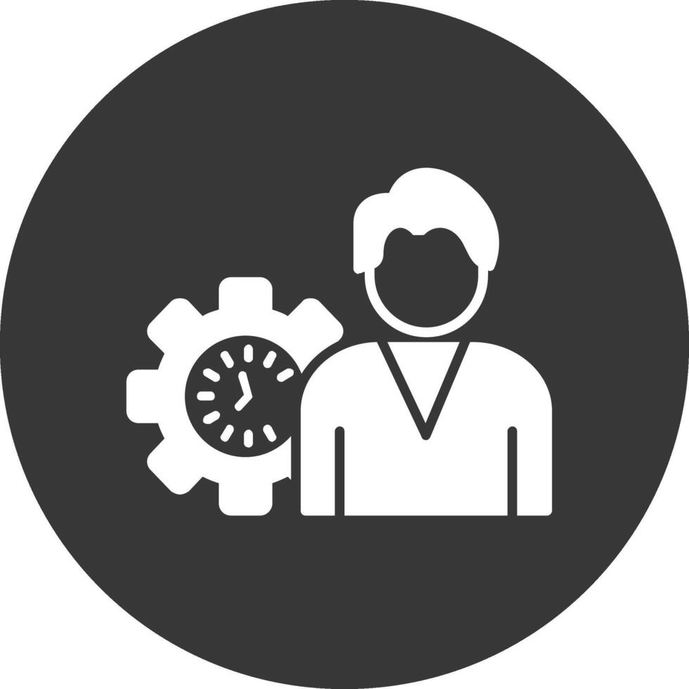 Working Hours Glyph Inverted Icon vector