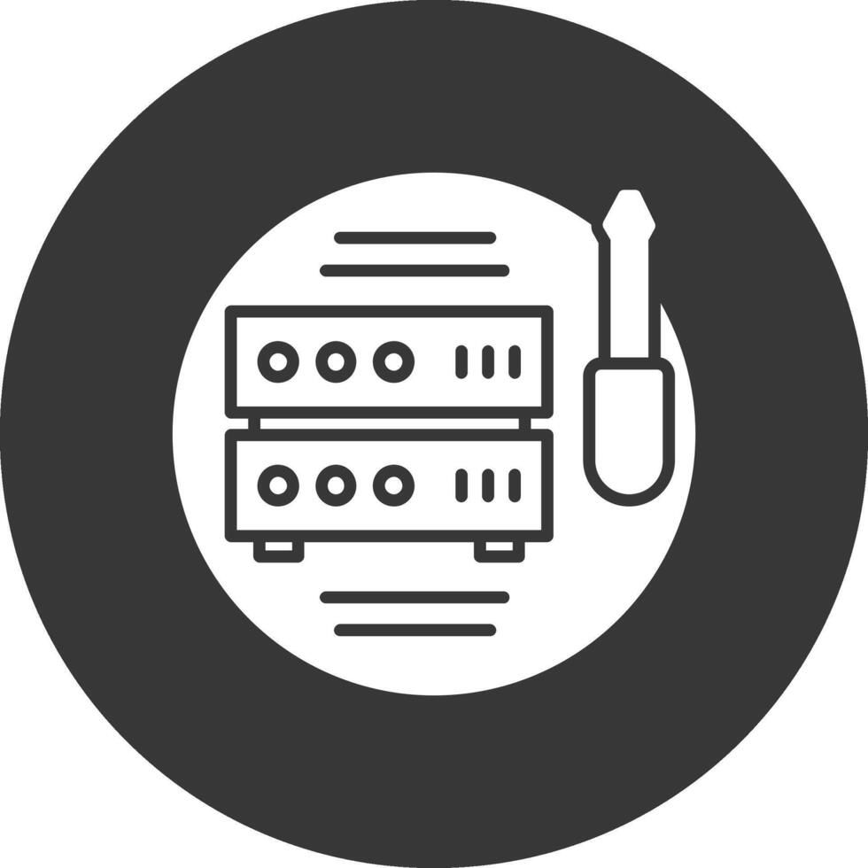 Tech Support Glyph Inverted Icon vector