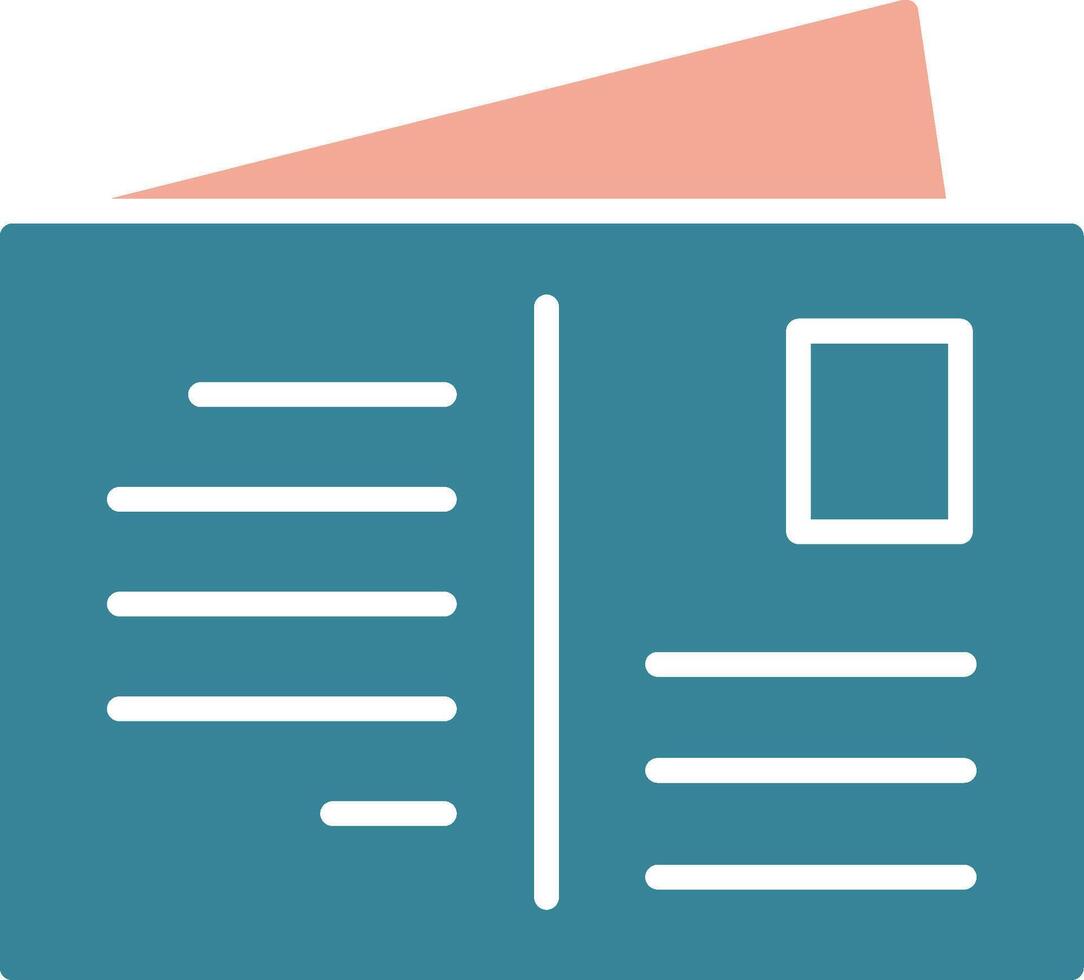 Postcard Glyph Two Color Icon vector