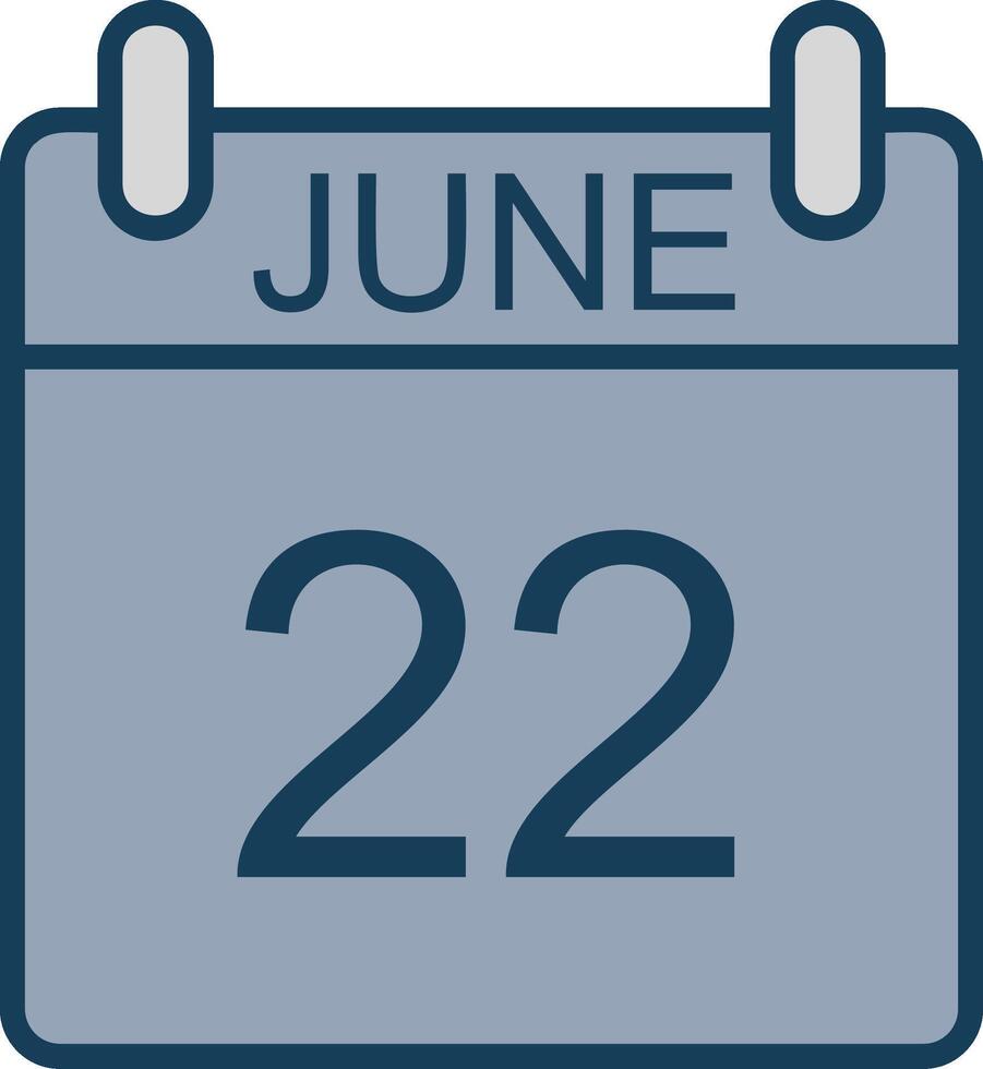 June Line Filled Grey Icon vector