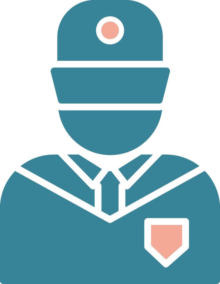Security Guard Glyph Two Color Icon vector