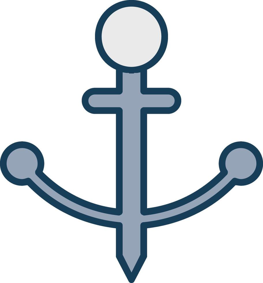 Anchor Line Filled Grey Icon vector