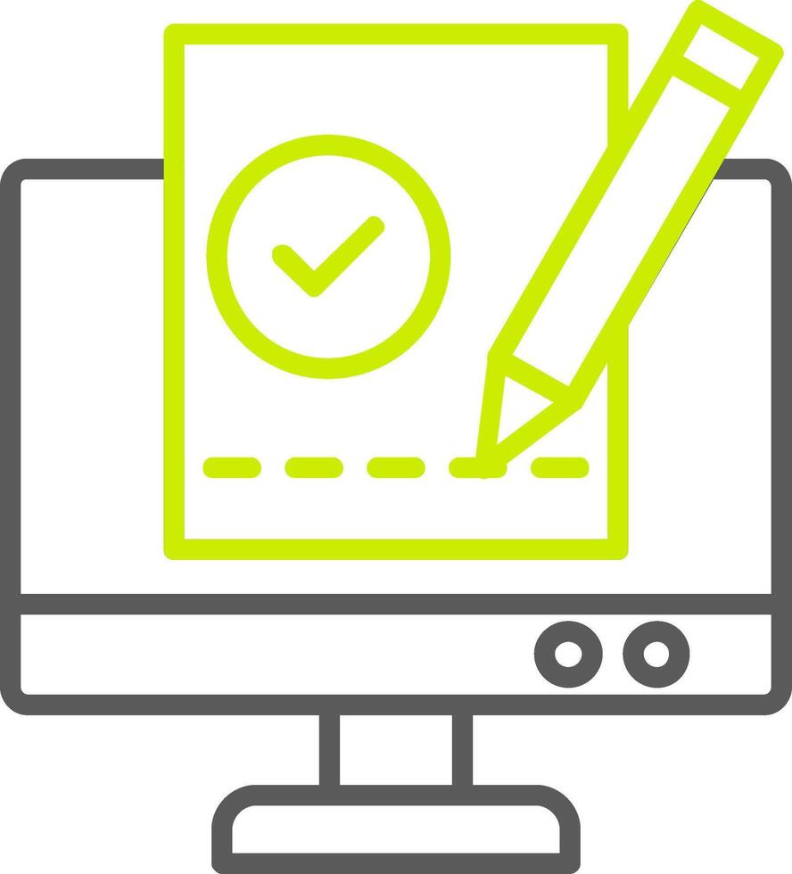 Work PC Line Two Color Icon vector