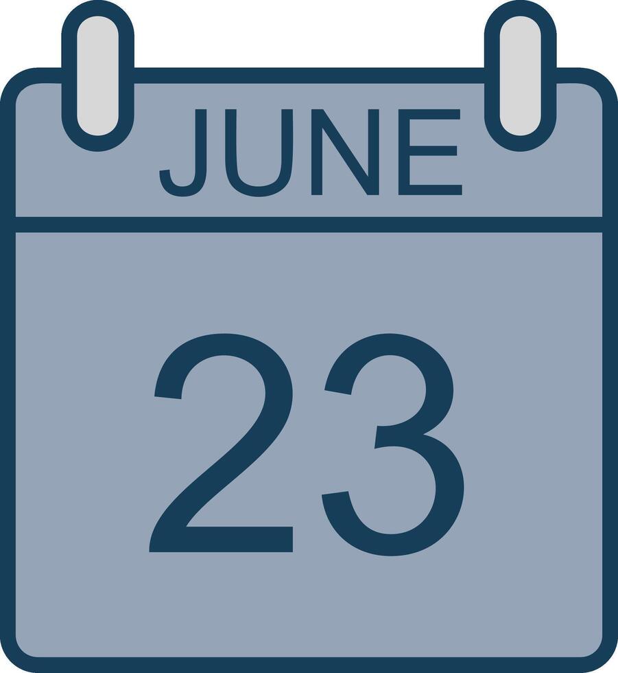 June Line Filled Grey Icon vector