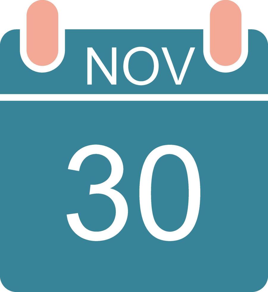 November Glyph Two Color Icon vector