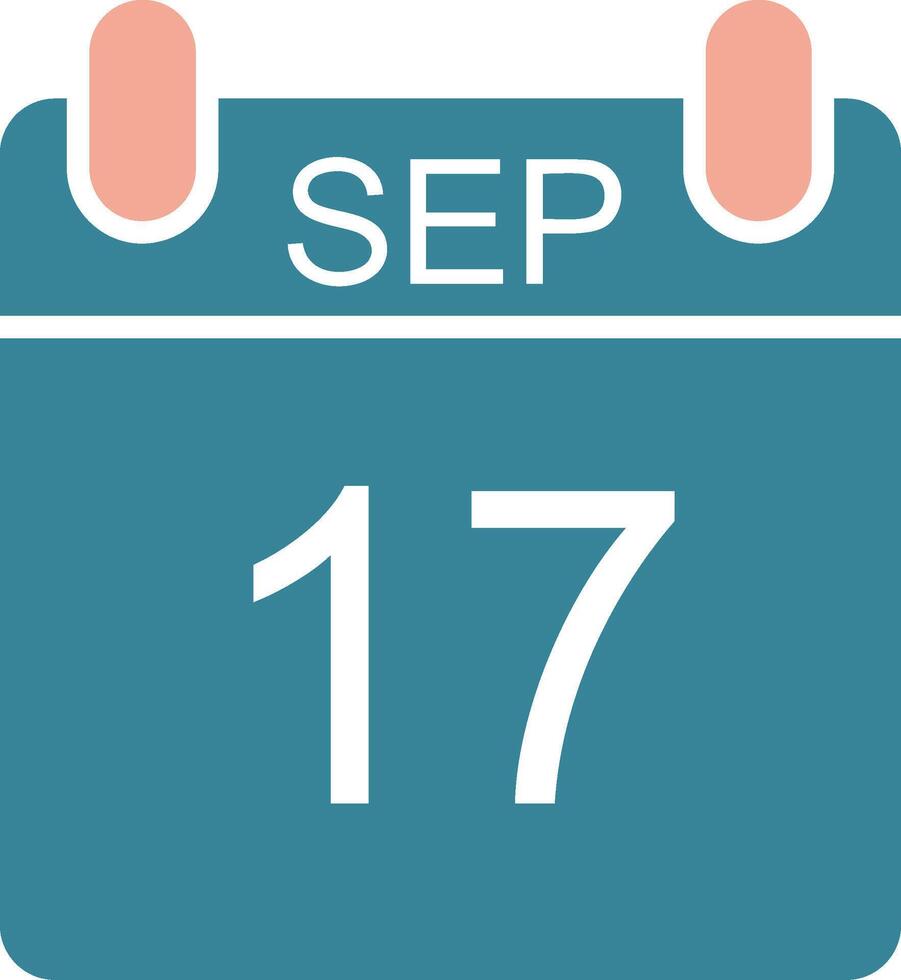 September Glyph Two Color Icon vector