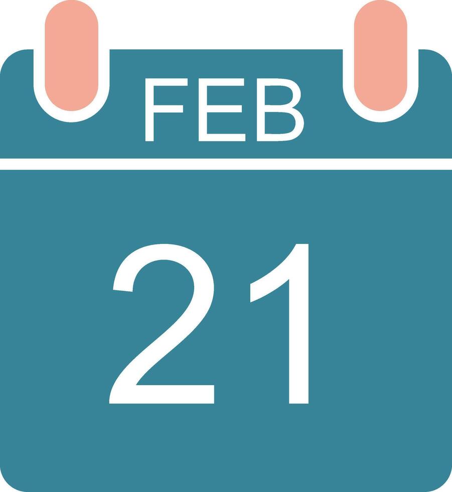 February Glyph Two Color Icon vector
