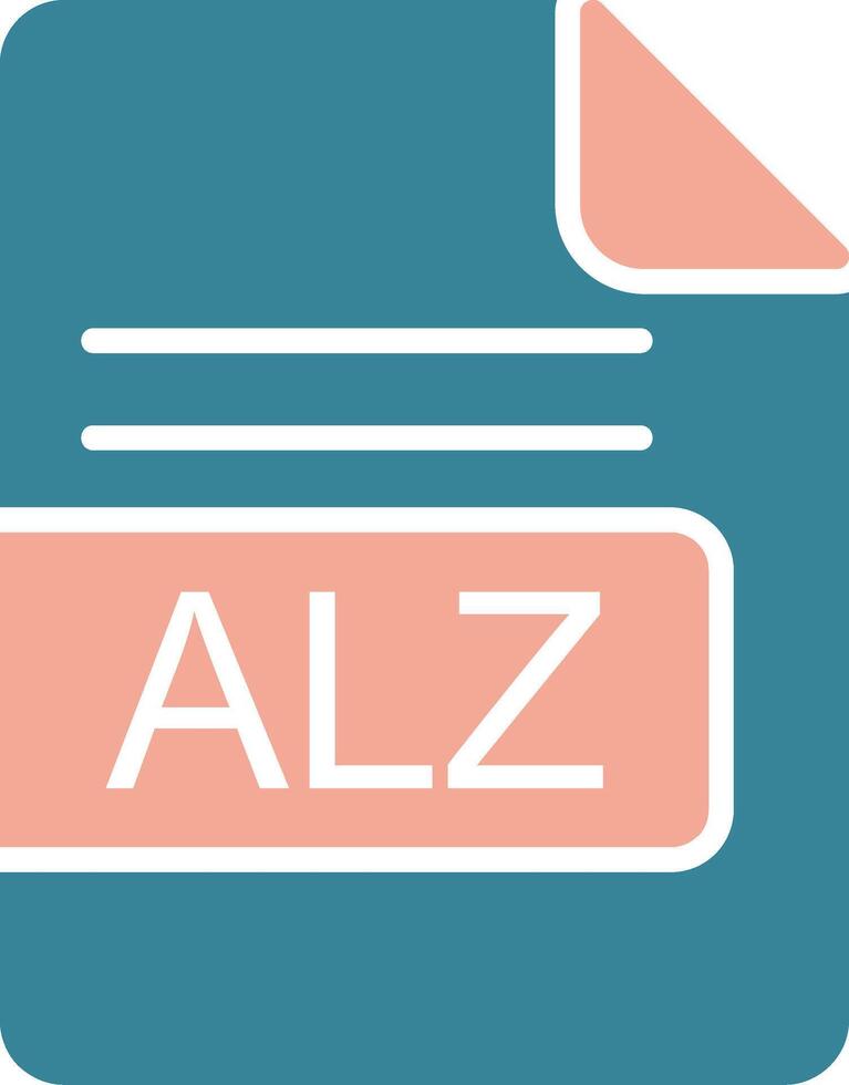 ALZ File Format Glyph Two Color Icon vector