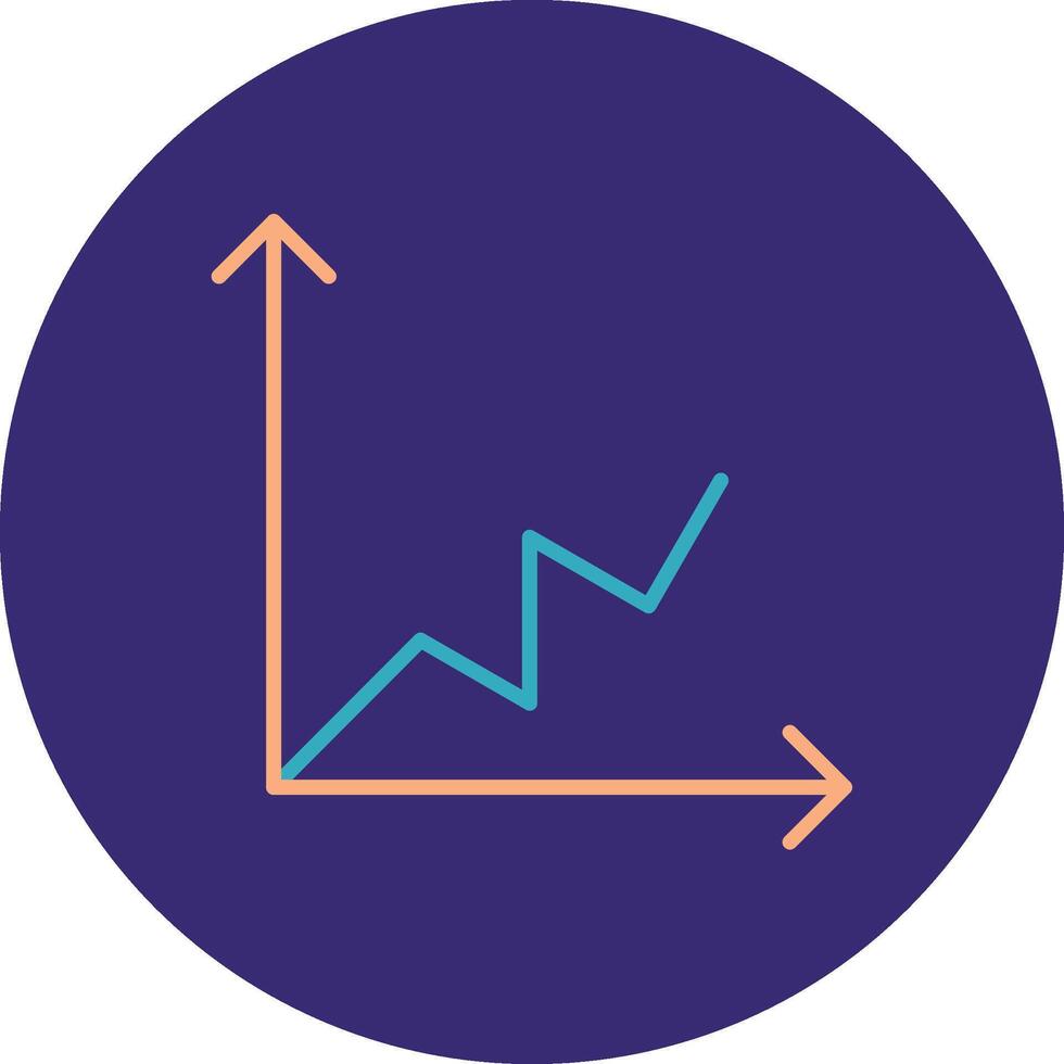 línea dos color circulo grafico línea dos color circulo icono vector