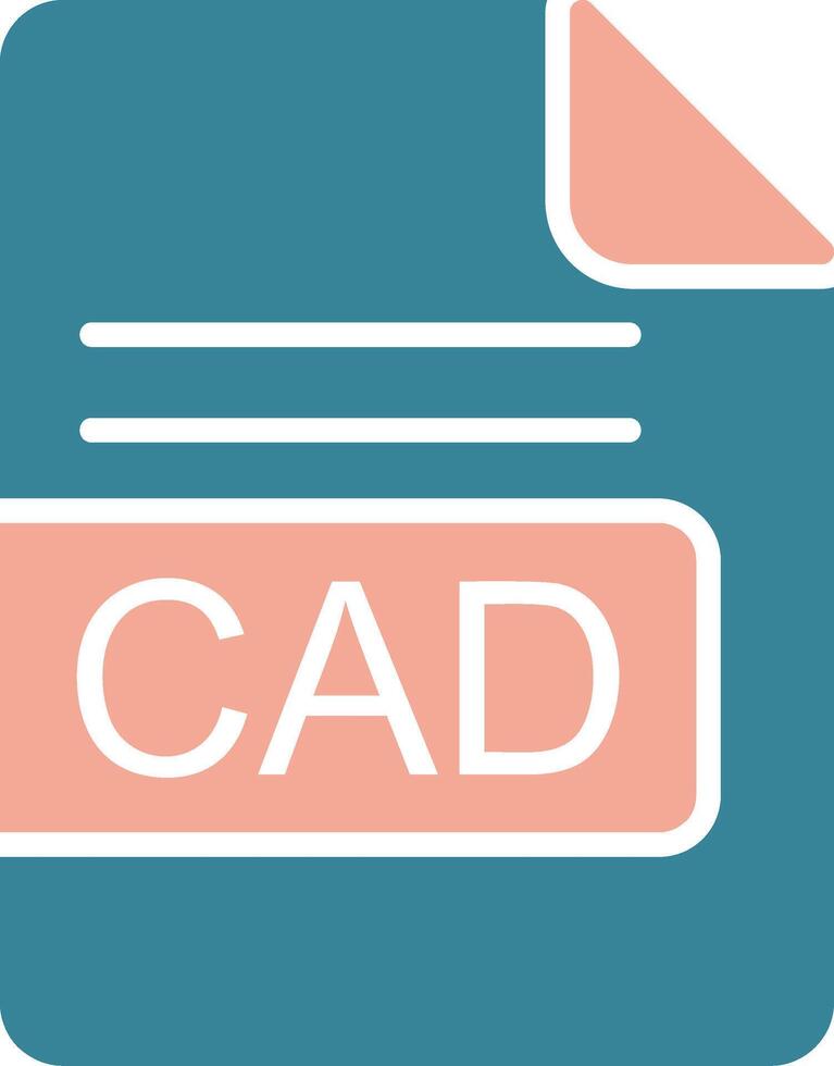 CAD File Format Glyph Two Color Icon vector