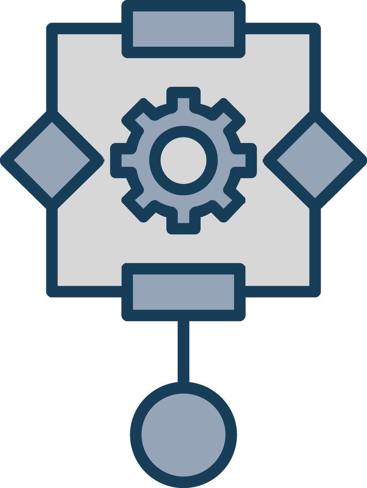 Algorithm Line Filled Grey Icon vector