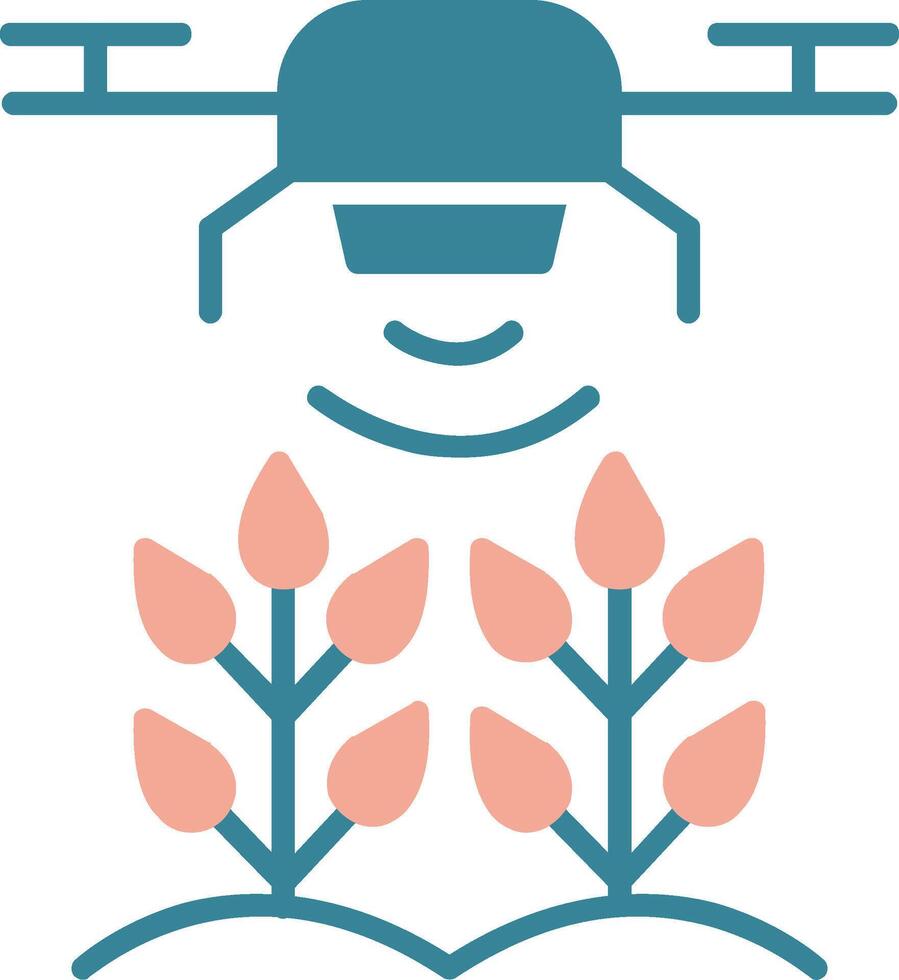 Agricultural Drones Glyph Two Color Icon vector