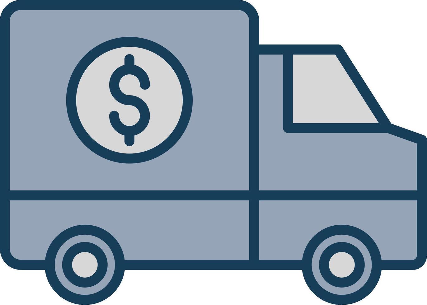 Money Transport Line Filled Grey Icon vector