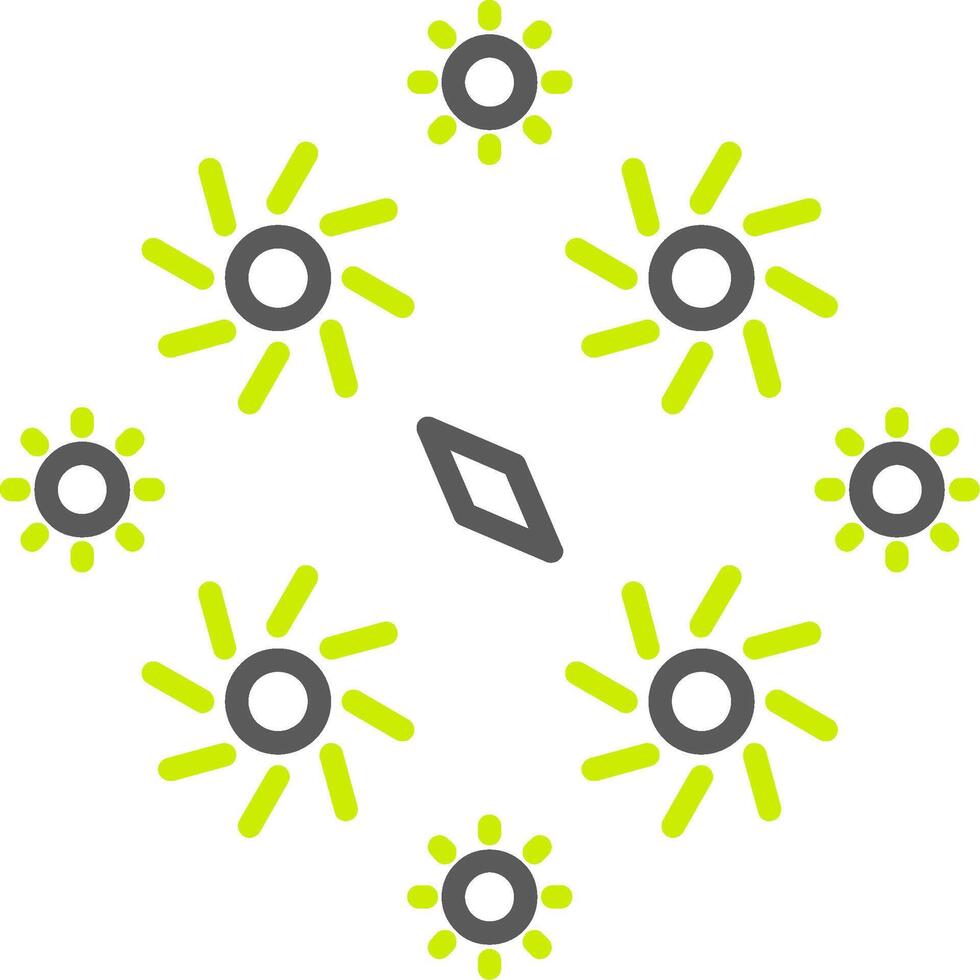 Firework Line Two Color Icon vector