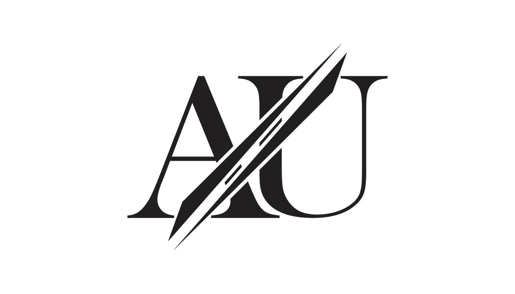au letter logo design template elements. au letter logo design. vector