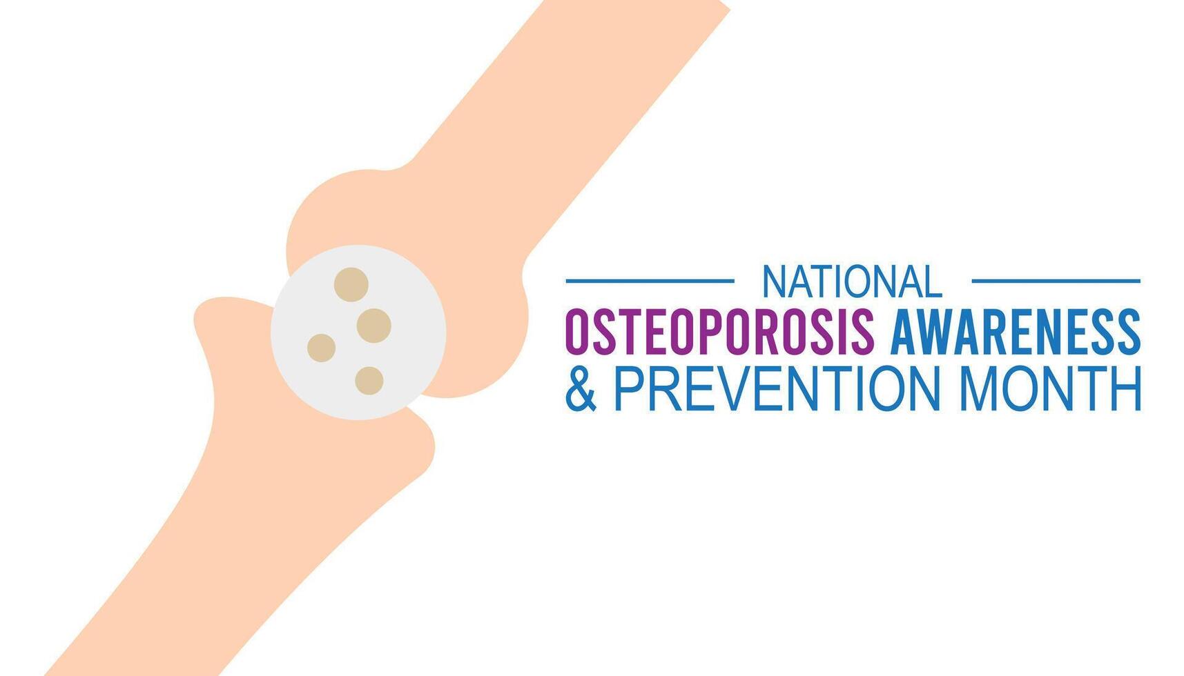 nacional osteoporosis conciencia y prevención mes observado cada año en mayo. modelo para fondo, bandera, tarjeta, póster con texto inscripción. vector