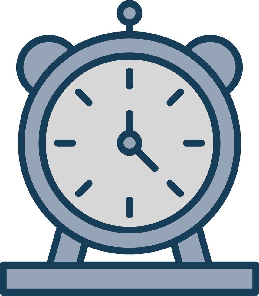 Alarm Clock Line Filled Grey Icon vector