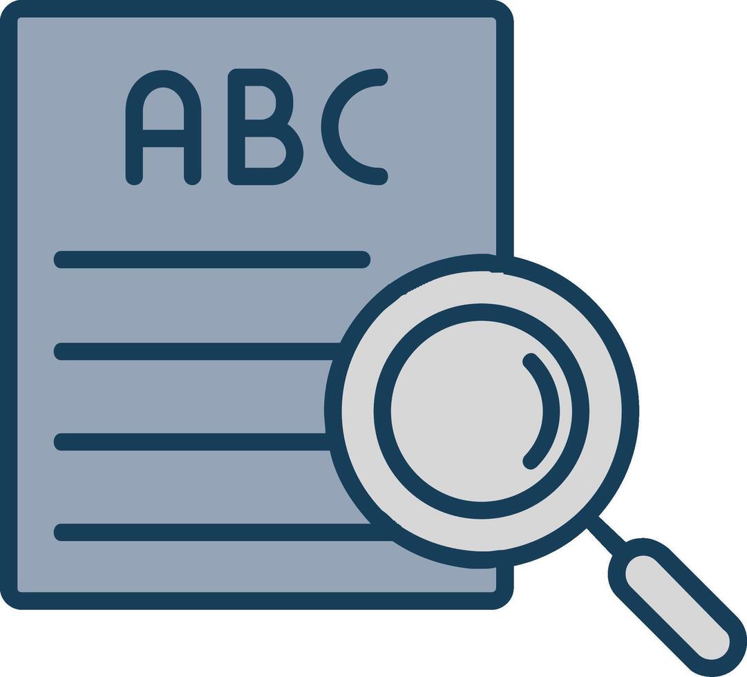 Spell Check Line Filled Grey Icon vector