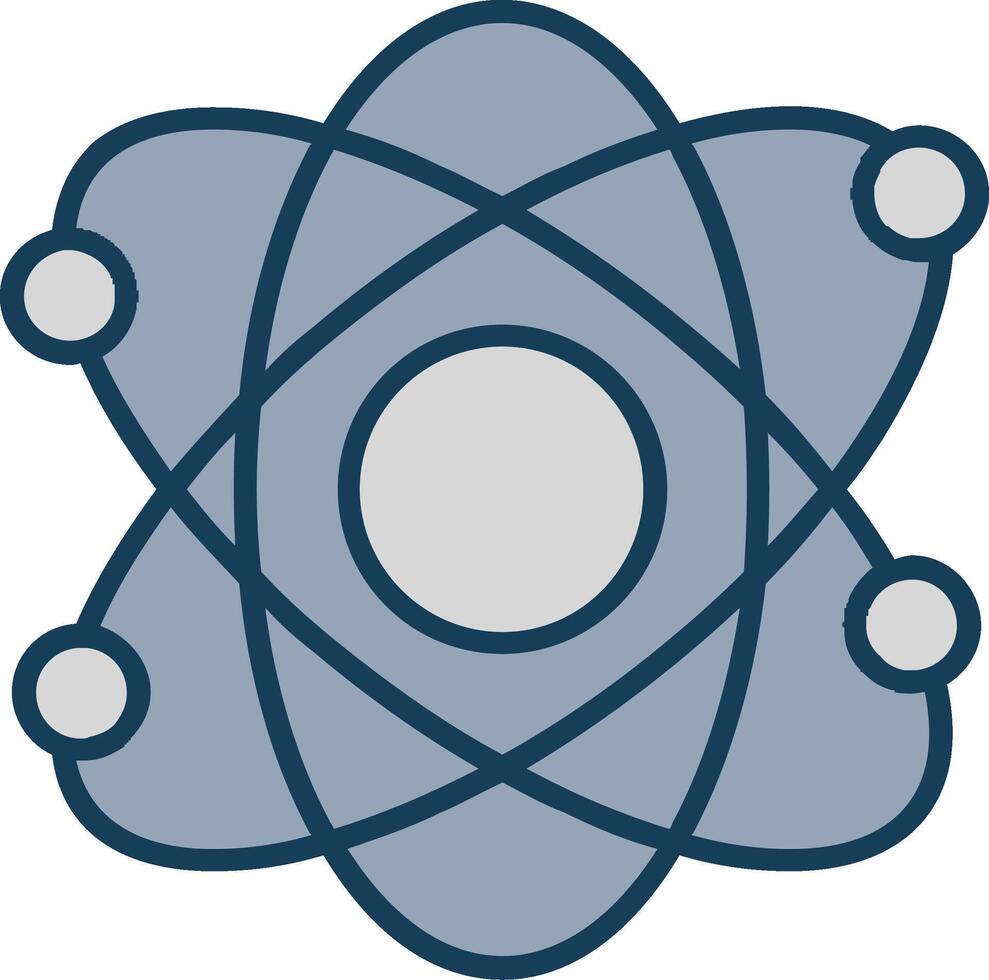 Atomic Line Filled Grey Icon vector