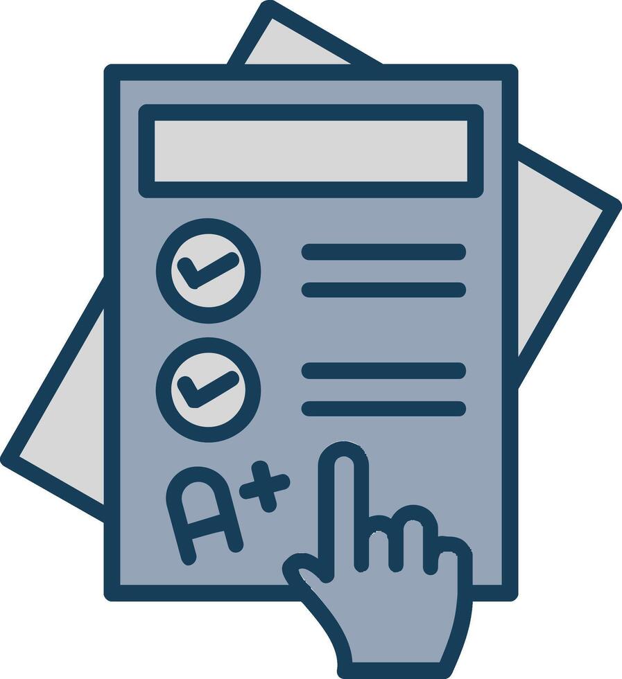 Exam Line Filled Grey Icon vector