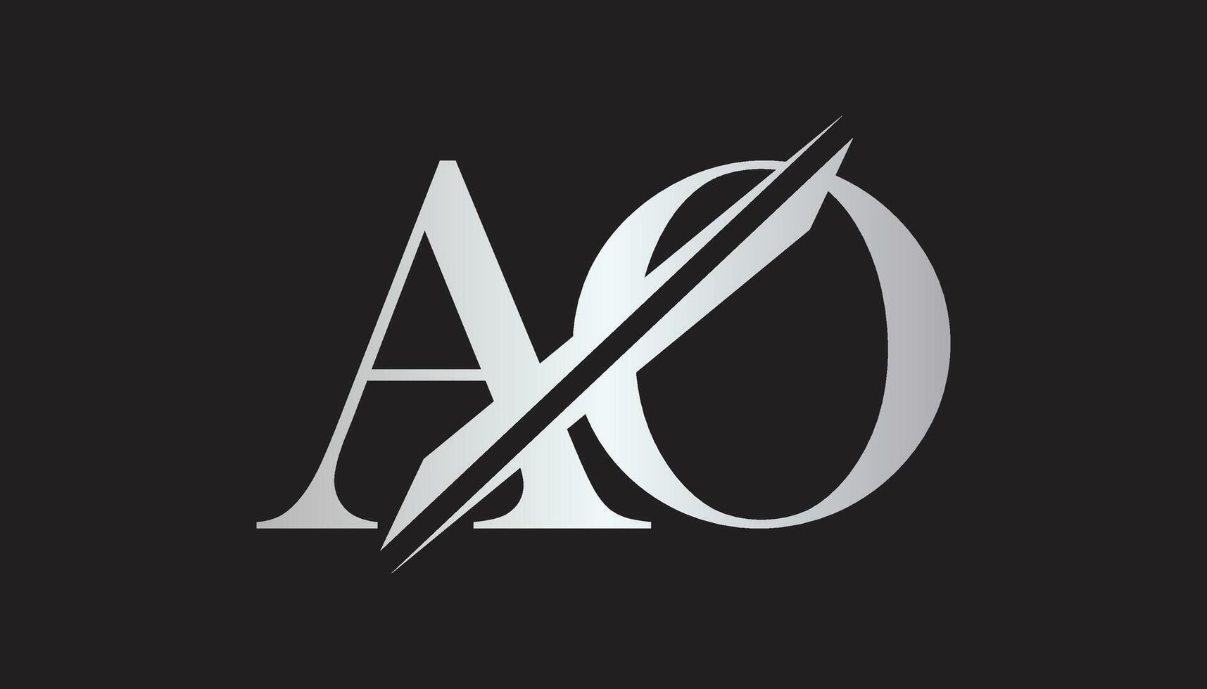 ao letter logo design template elements. ao letter logo design. vector