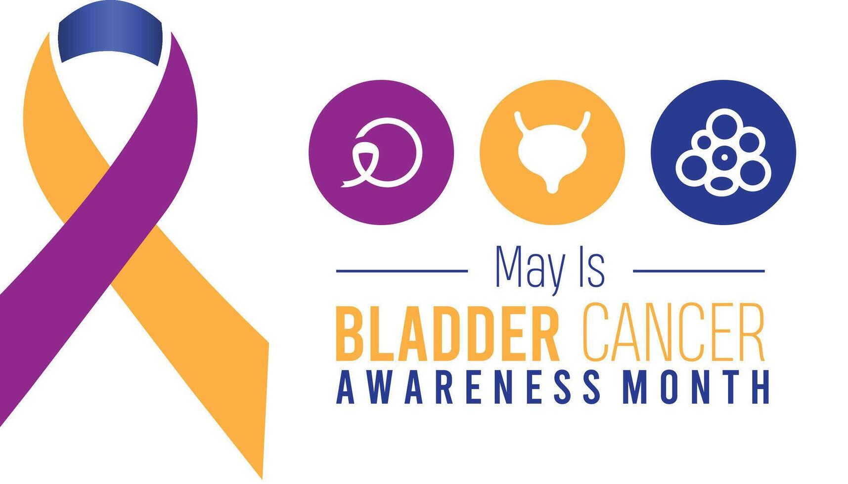 Bladder Cancer Awareness Month observed every year in May. Template for background, banner, card, poster with text inscription. vector