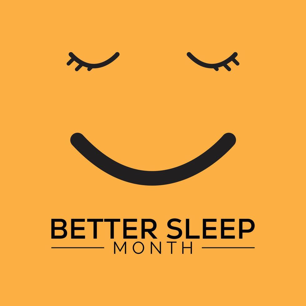 Better Sleep Month observed every year in May. Template for background, banner, card, poster with text inscription. vector