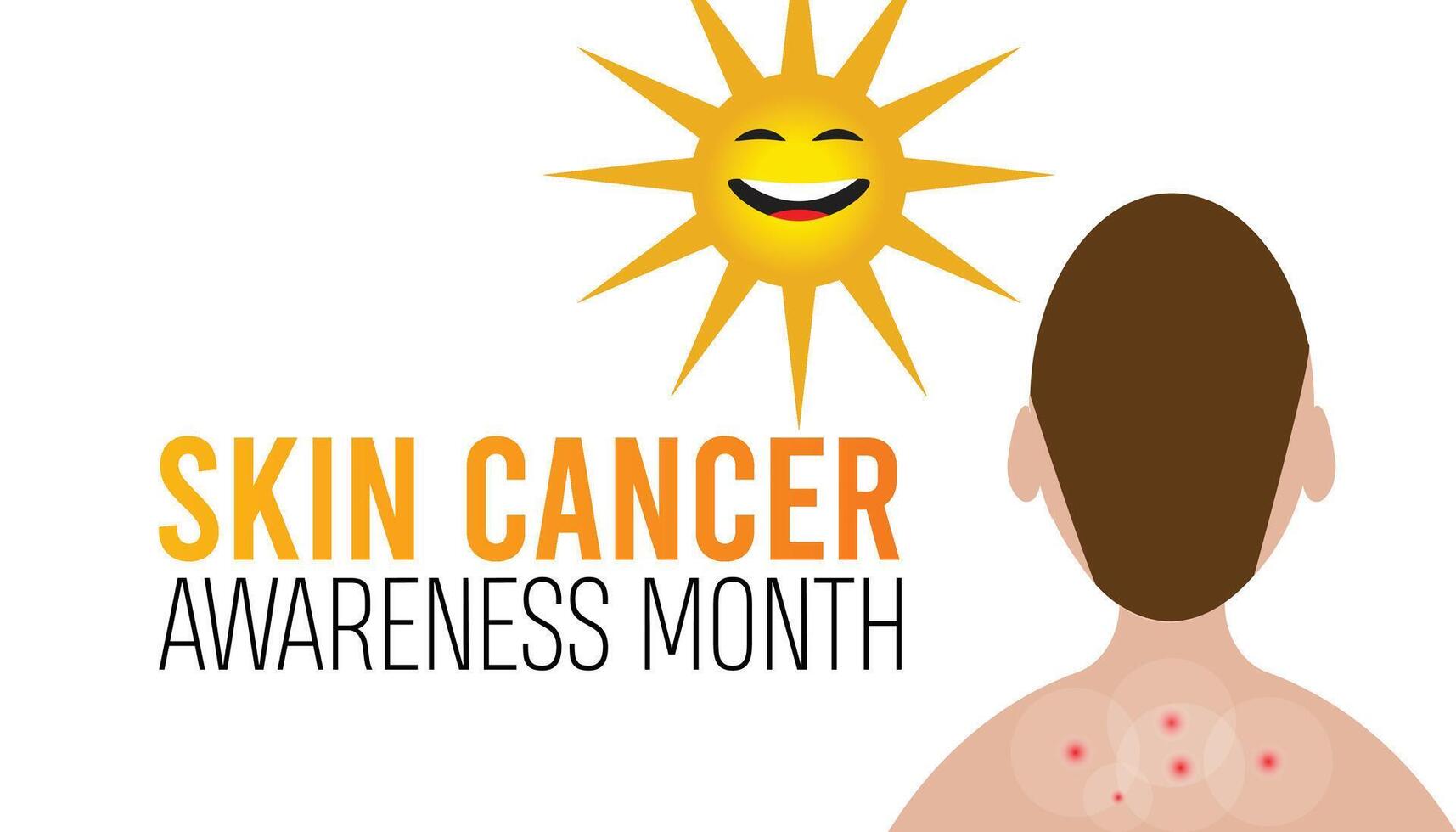 Skin Cancer Prevention and Awareness Month observed every year in May. Template for background, banner, card, poster with text inscription. vector
