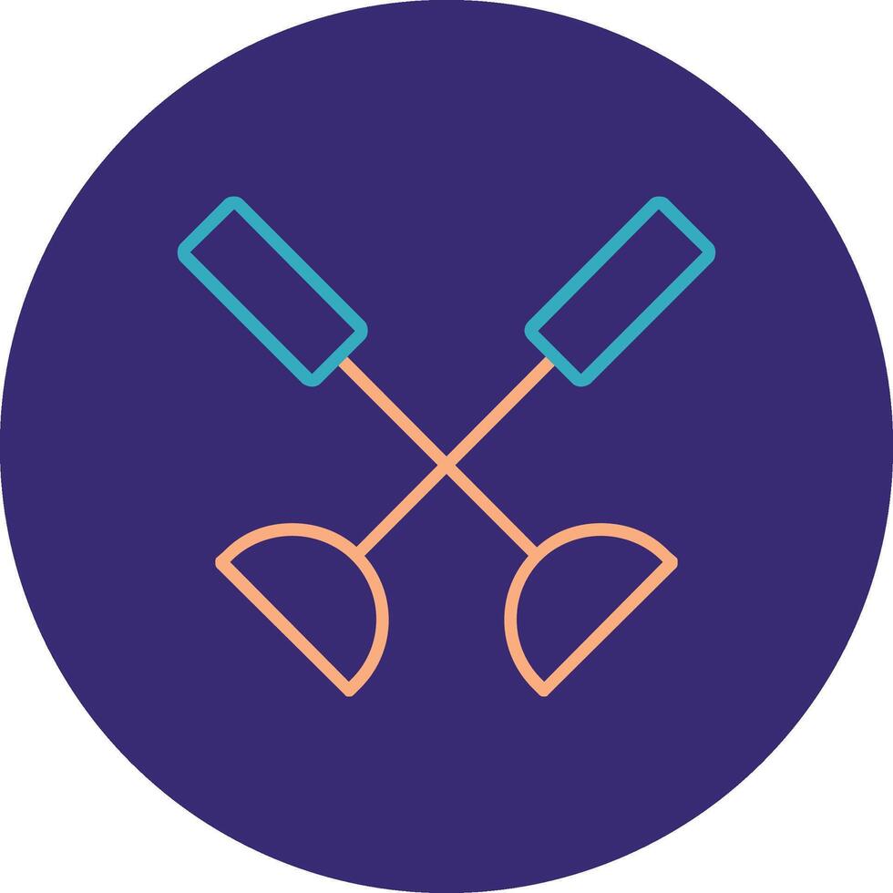 Paddle Line Two Color Circle Icon vector