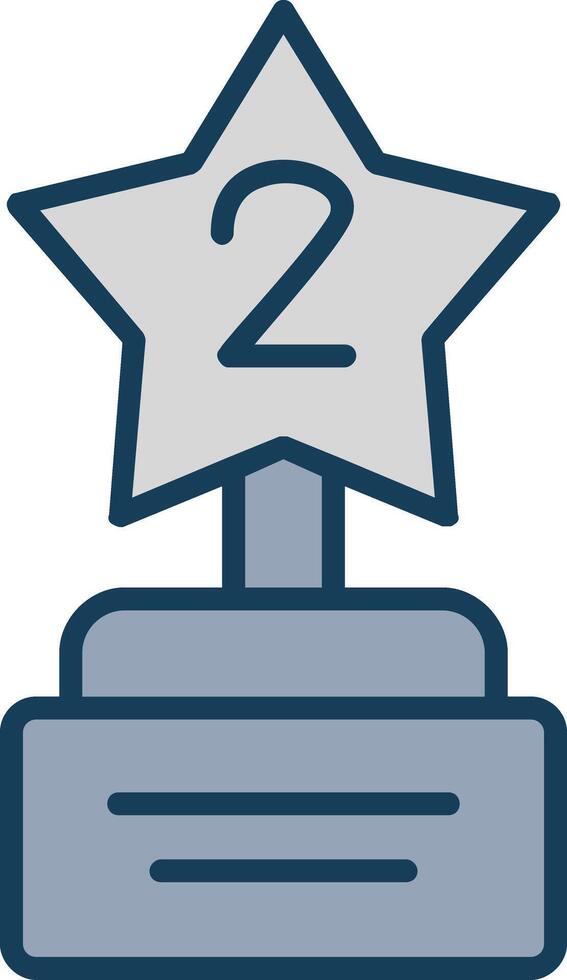 Star Line Filled Grey Icon vector