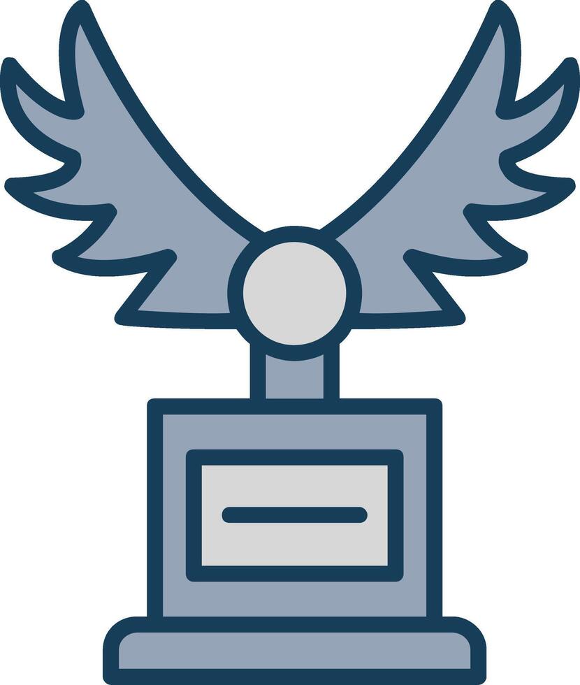 Wings Line Filled Grey Icon vector