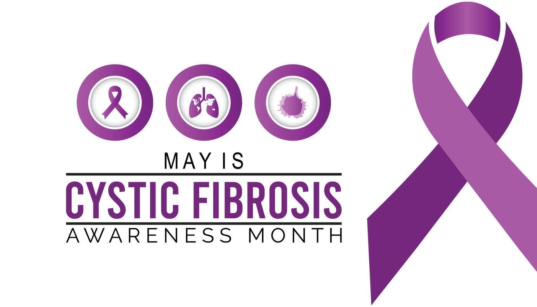 Cystic Fibrosis Awareness Month observed every year in May. Template for background, banner, card, poster with text inscription. vector