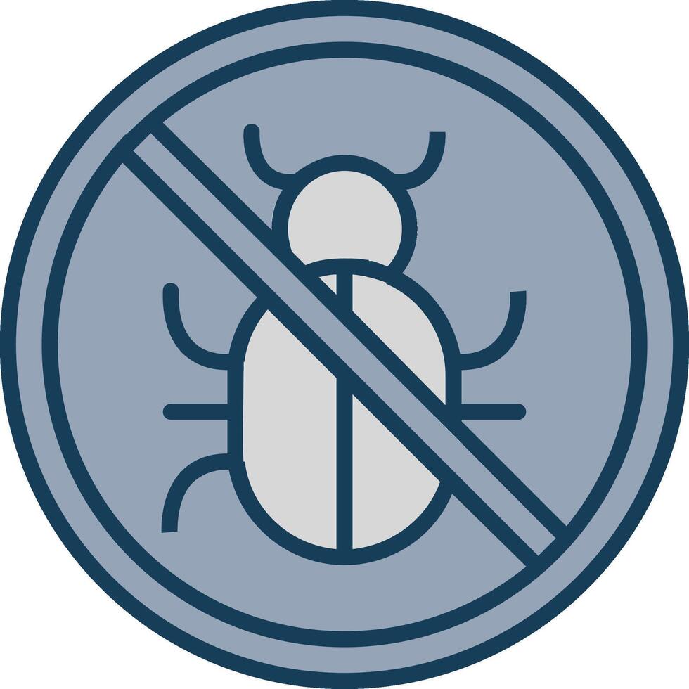 No Bug Line Filled Grey Icon vector