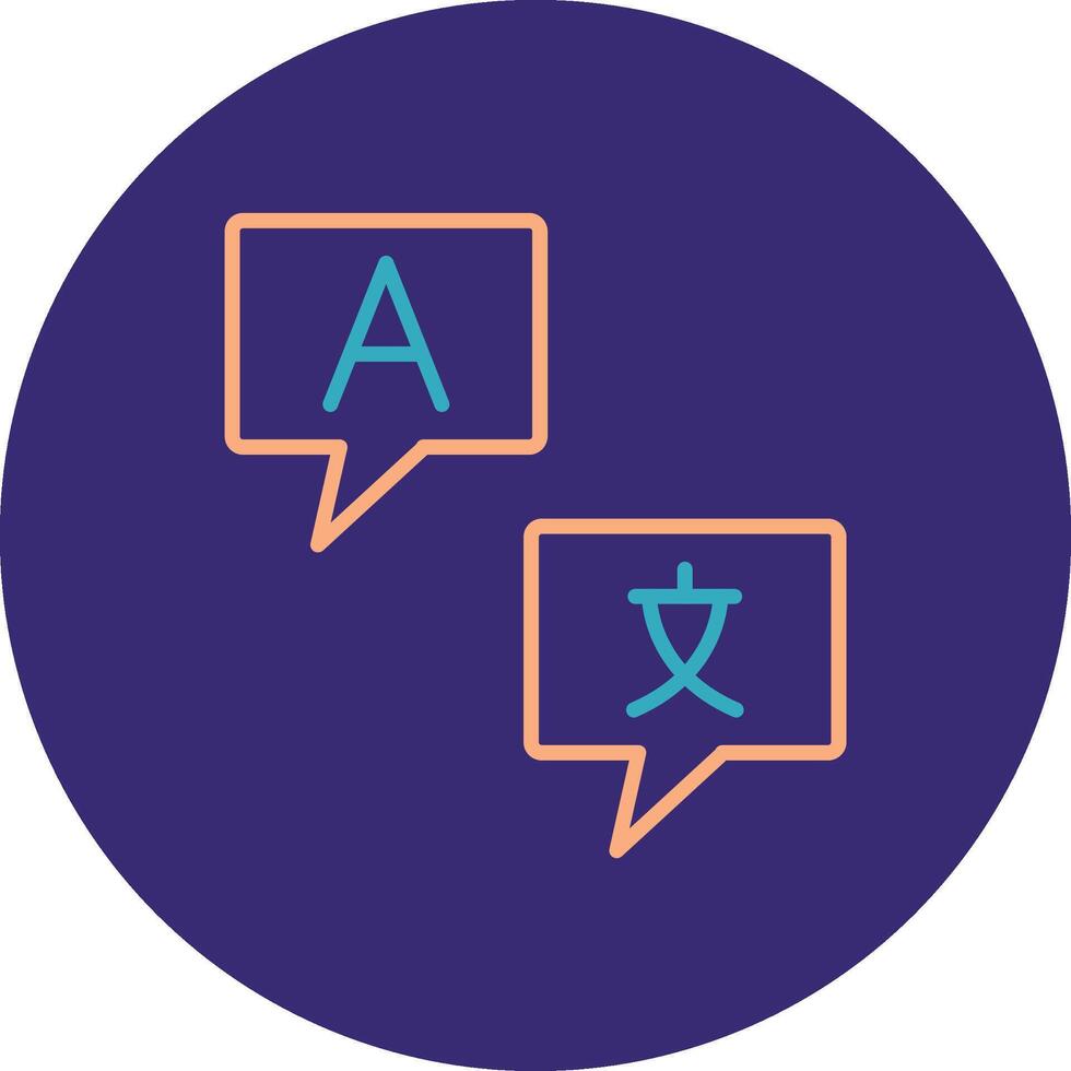 Languages Line Two Color Circle Icon vector