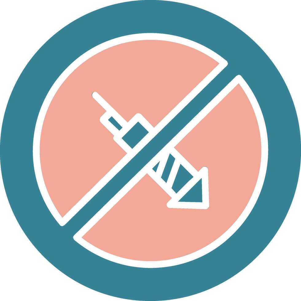 No Firework Glyph Two Color Icon vector