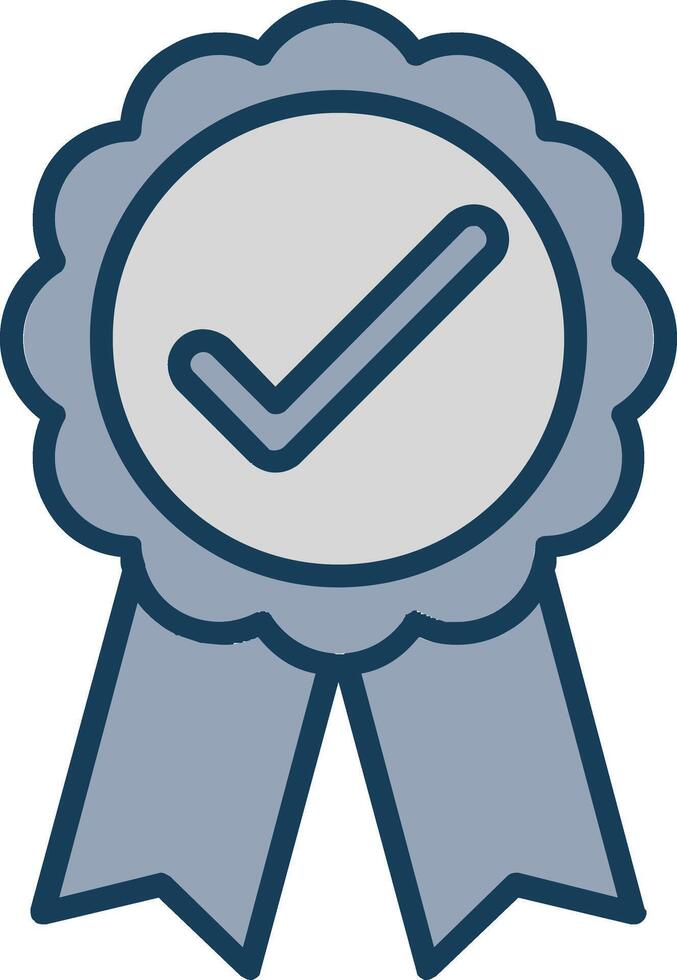 Badge Line Filled Grey Icon vector