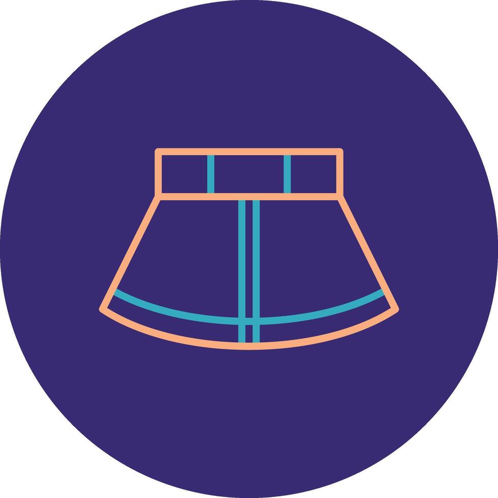 Skirt Line Two Color Circle Icon vector