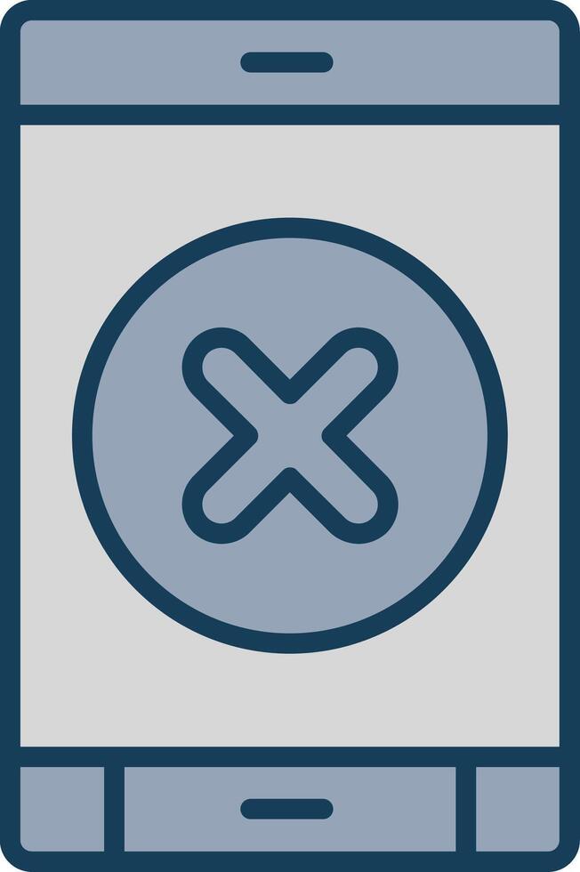 Delete Button Line Filled Grey Icon vector