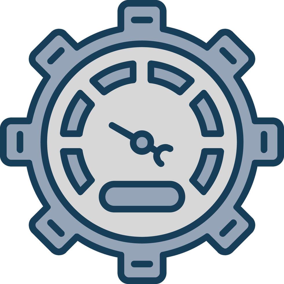 Speedometer Line Filled Grey Icon vector
