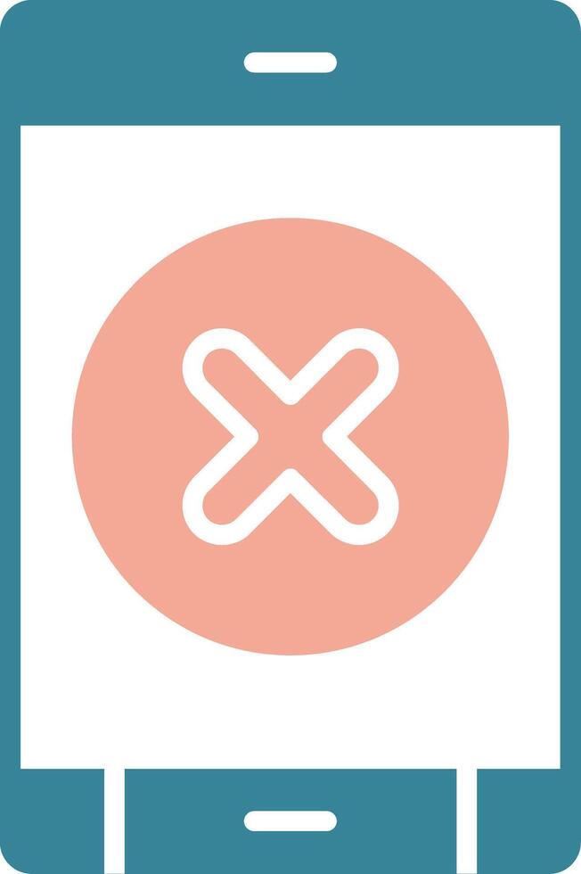 Delete Button Glyph Two Color Icon vector