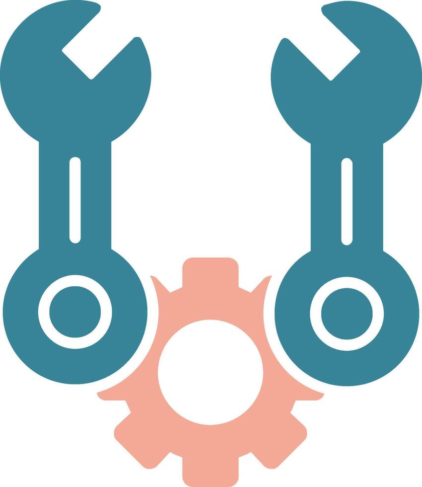 Spanner Glyph Two Color Icon vector