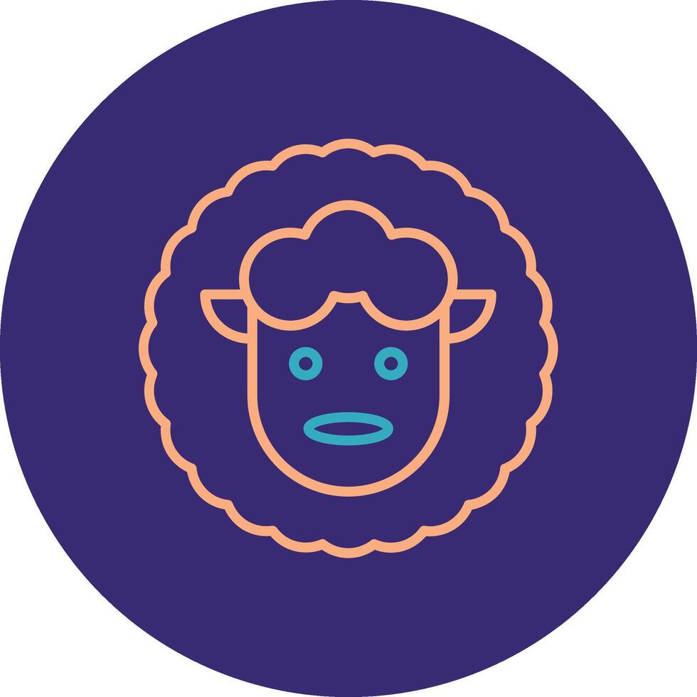 Sheep Line Two Color Circle Icon vector