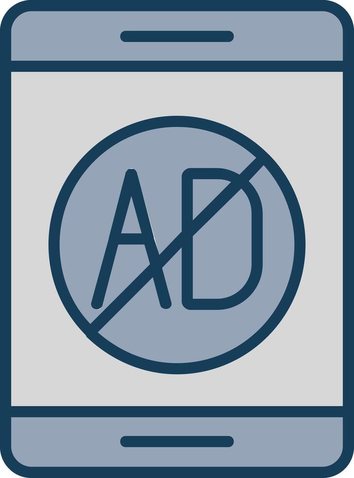 Ad Blocker Line Filled Grey Icon vector