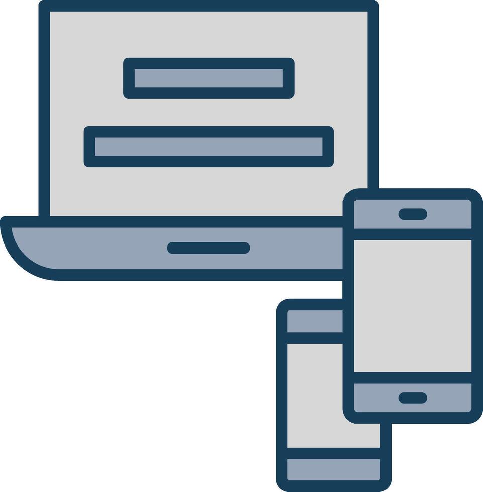 Responsive Website Line Filled Grey Icon vector