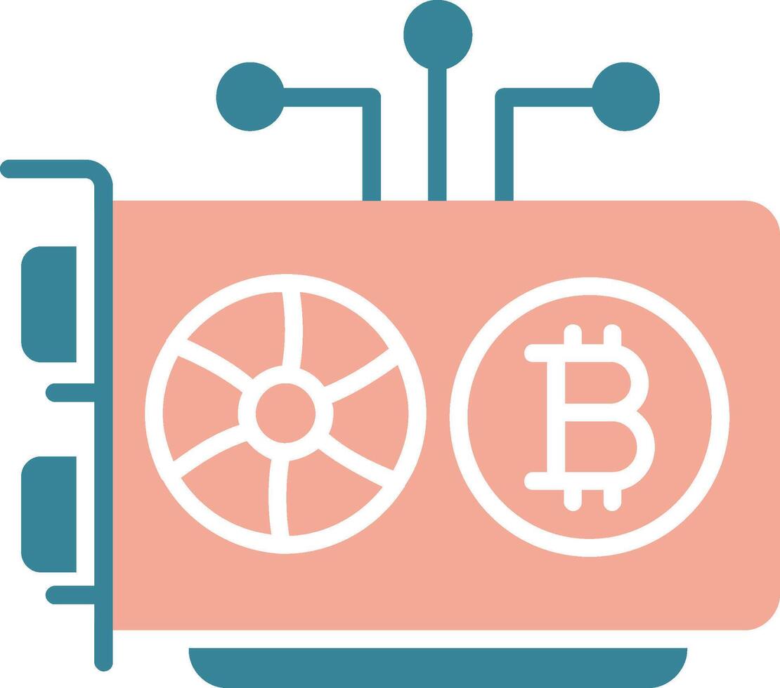 Mining Rig Glyph Two Color Icon vector