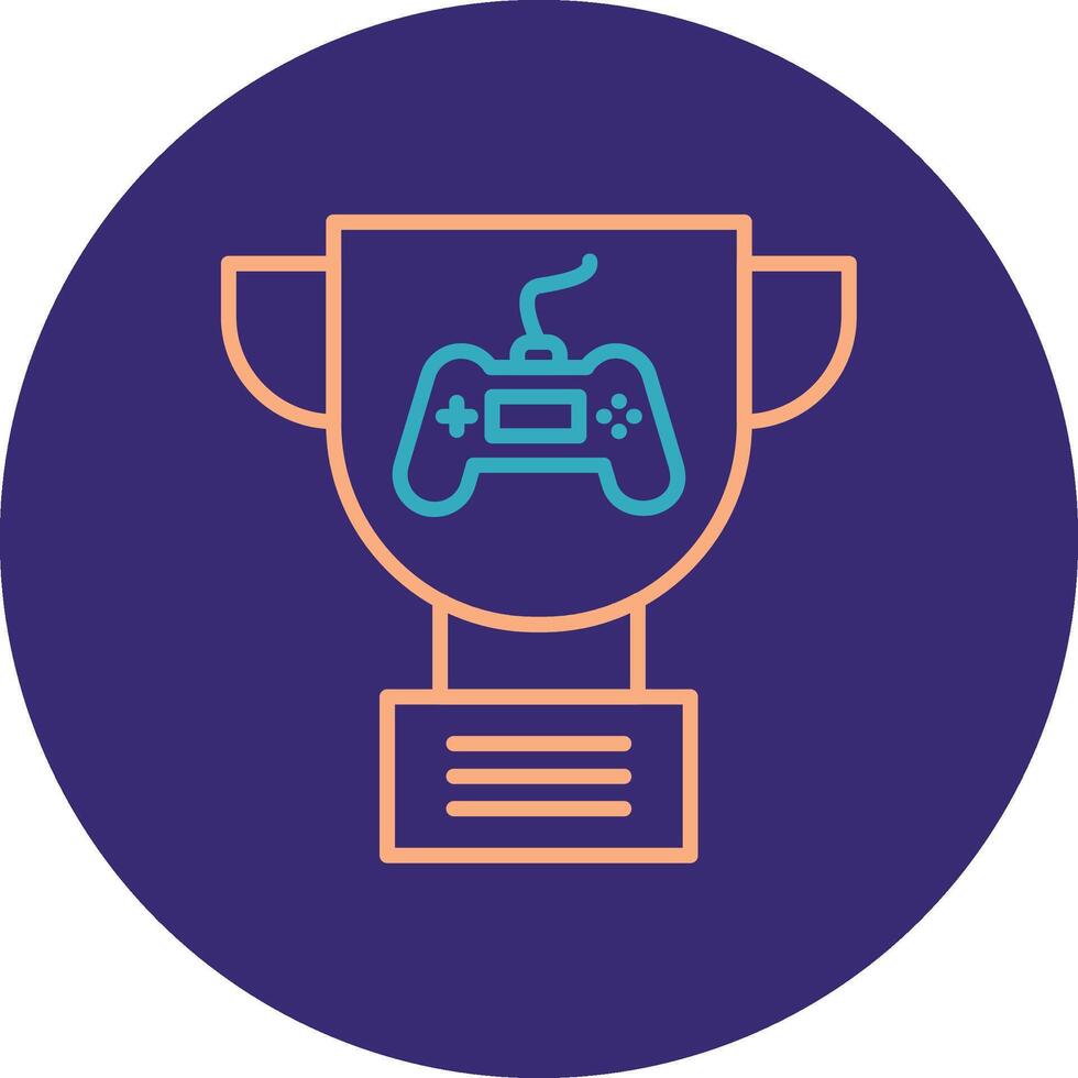 Trophy Line Two Color Circle Icon vector