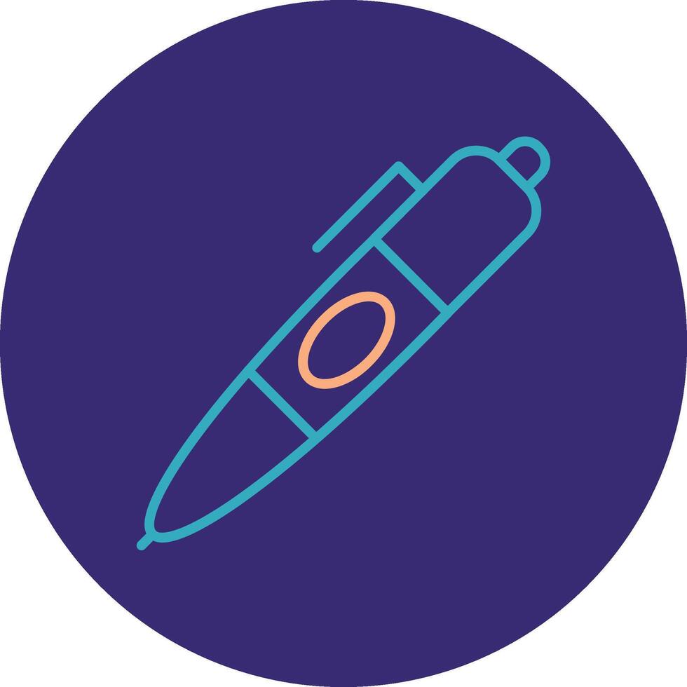 Pen Line Two Color Circle Icon vector