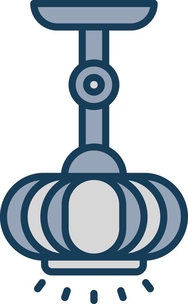 Lamp Line Filled Grey Icon vector