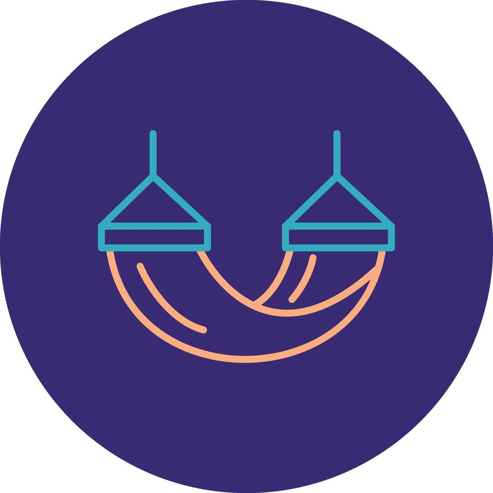 Hammock Line Two Color Circle Icon vector