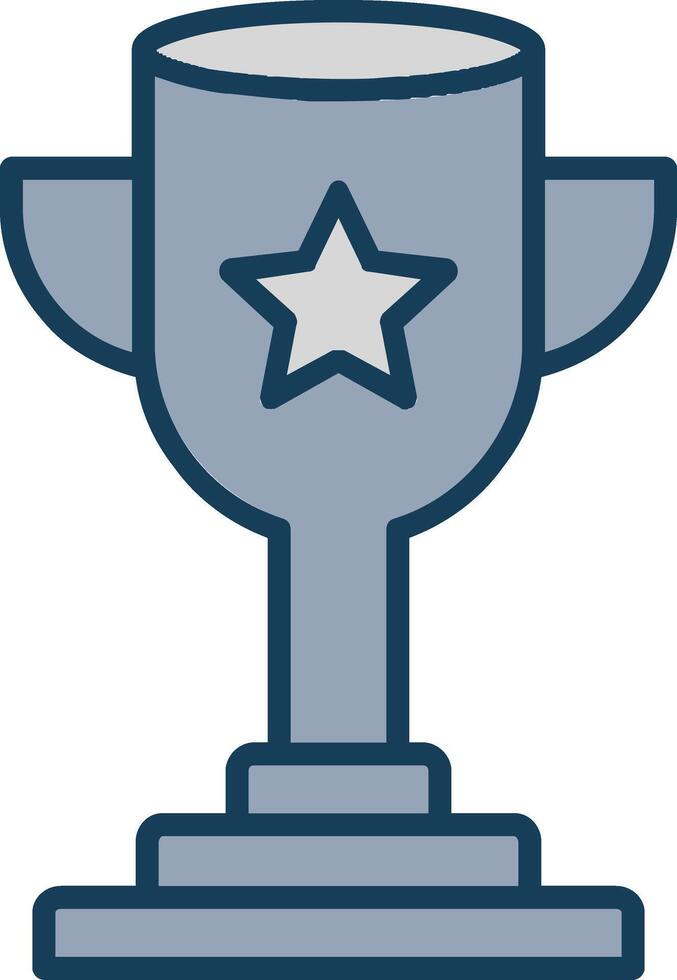 Trophy Line Filled Grey Icon vector